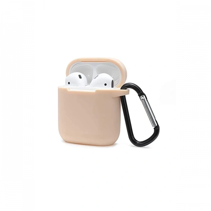 Mey İthalat®   Airpods 2 (2.nesil) Sert Silikon Kılıf - Bej