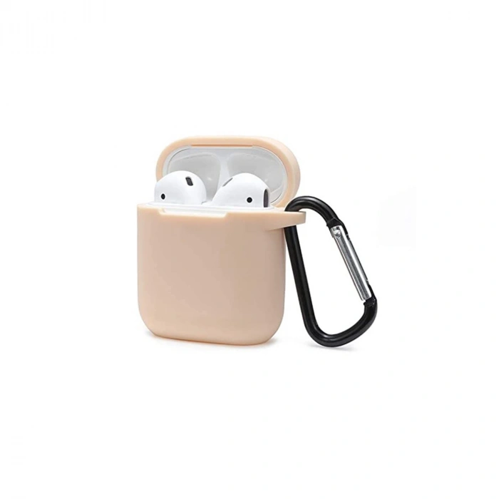 Mey İthalat®   Airpods 2 (2.nesil) Sert Silikon Kılıf - Bej