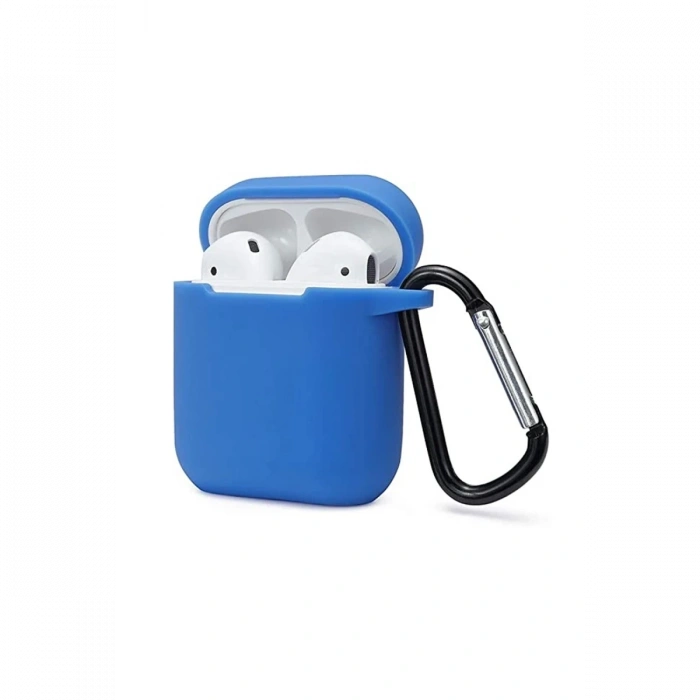 Mey İthalat®   Airpods 2 (2.nesil) Sert Silikon Kılıf - Mavi