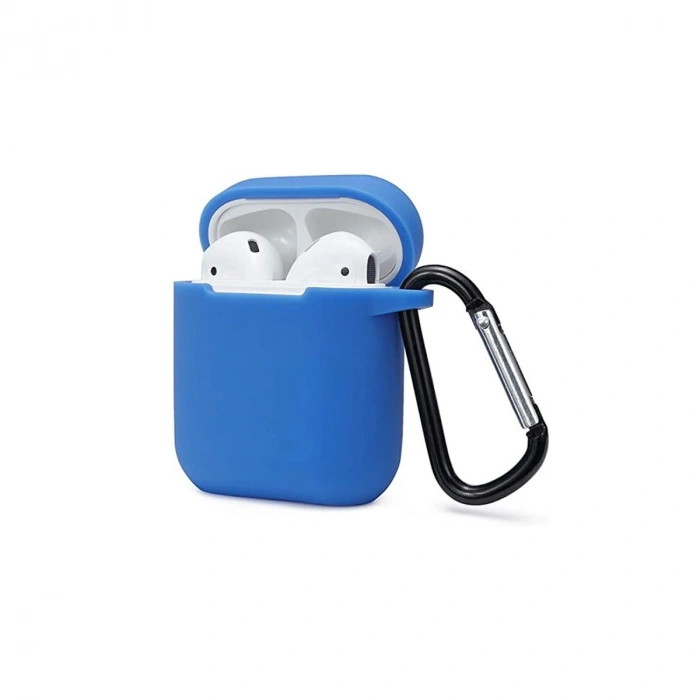 Mey İthalat®   Airpods 2 (2.nesil) Sert Silikon Kılıf - Mavi