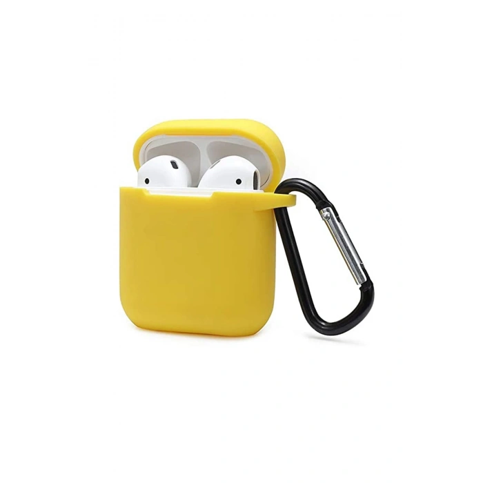 Mey İthalat®   Airpods 2 (2.nesil) Sert Silikon Kılıf - Sarı