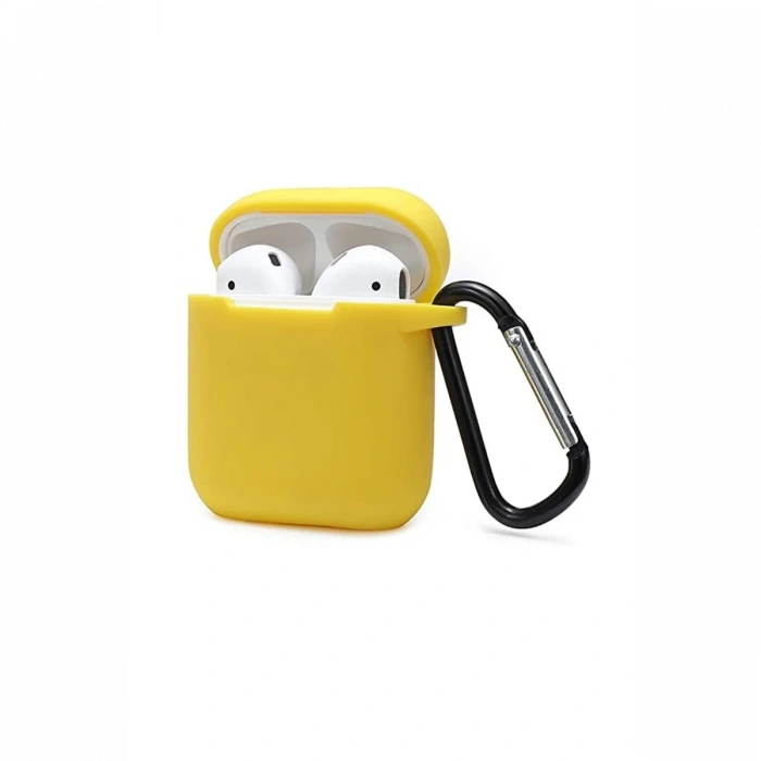 Mey İthalat®   Airpods 2 (2.nesil) Sert Silikon Kılıf - Sarı
