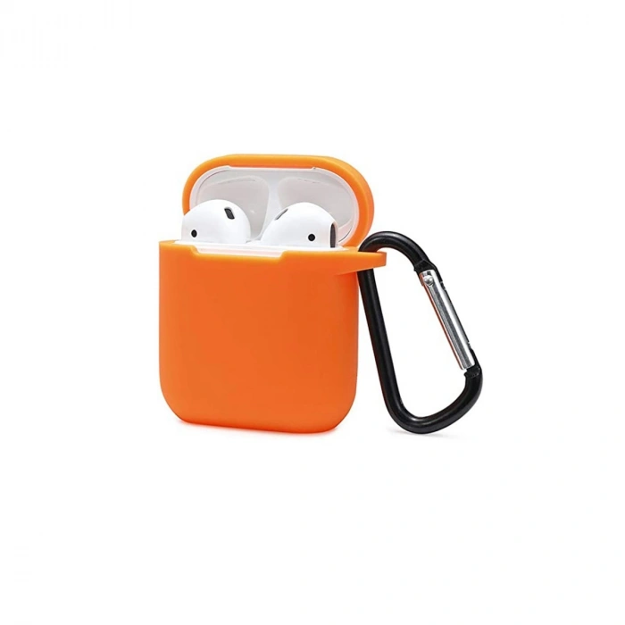 Mey İthalat®   Airpods 2 (2.nesil) Sert Silikon Kılıf - Turuncu