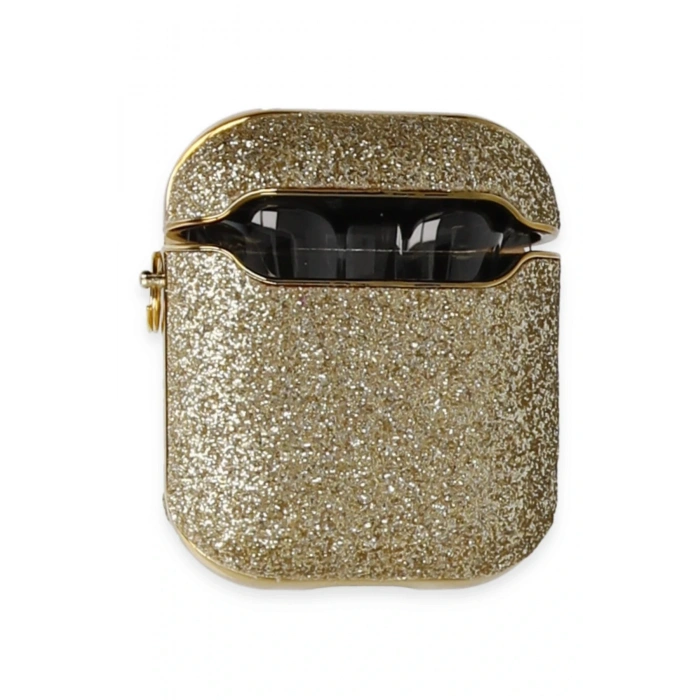 Mey İthalat®   Airpods 2 (2.nesil) Spell Simli Kılıf - Gold