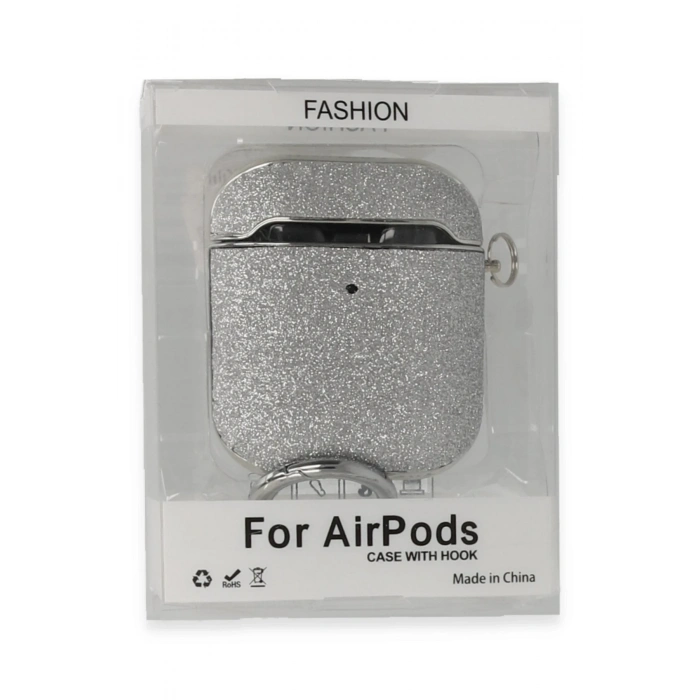 Mey İthalat®   Airpods 2 (2.nesil) Spell Simli Kılıf - Gümüş