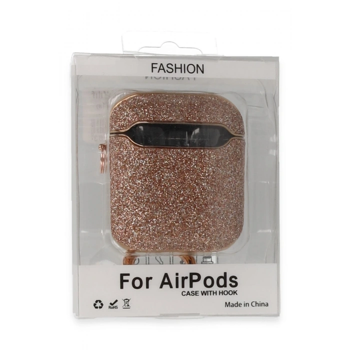 Mey İthalat®   Airpods 2 (2.nesil) Spell Simli Kılıf - Rose Gold