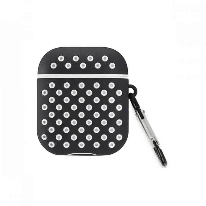 Mey İthalat®   Airpods 2 (2.nesil) Spor Delikli Kılıf - Siyah-Beyaz