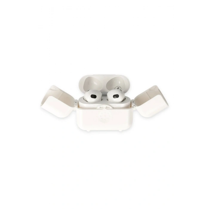 Mey İthalat®   Airpods 3 (3.nesil) Basmalı Kılıf - Beyaz