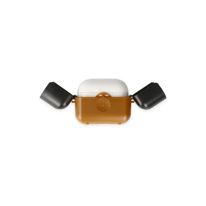 Mey İthalat®   Airpods 3 (3.nesil) Basmalı Kılıf - Kahverengi-Siyah