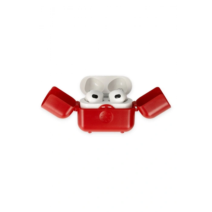 Mey İthalat®   Airpods 3 (3.nesil) Basmalı Kılıf - Kırmızı