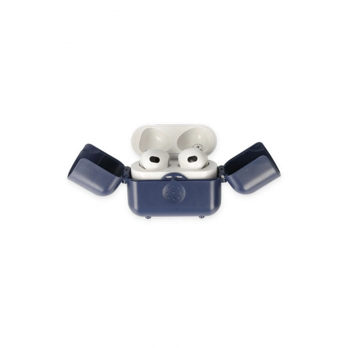 Mey İthalat®   Airpods 3 (3.nesil) Basmalı Kılıf - Lacivert