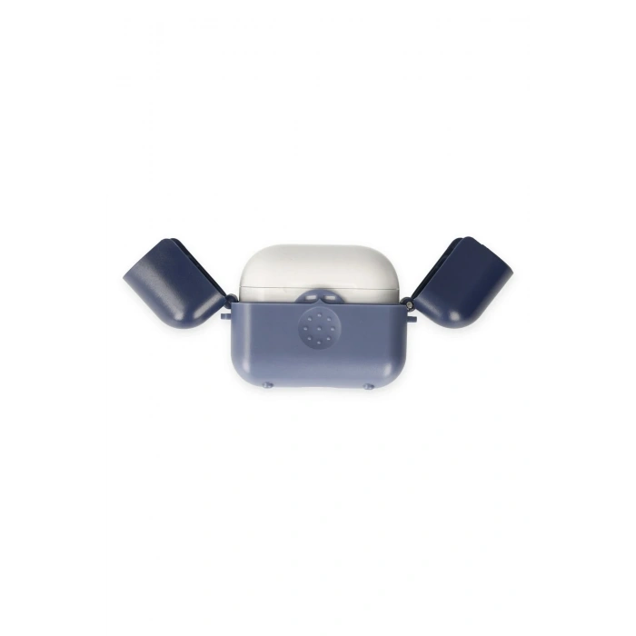 Mey İthalat®   Airpods 3 (3.nesil) Basmalı Kılıf - Mavi-Lacivert