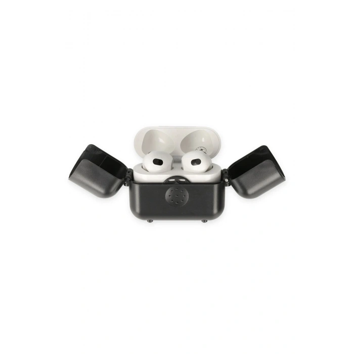 Mey İthalat®   Airpods 3 (3.nesil) Basmalı Kılıf - Siyah
