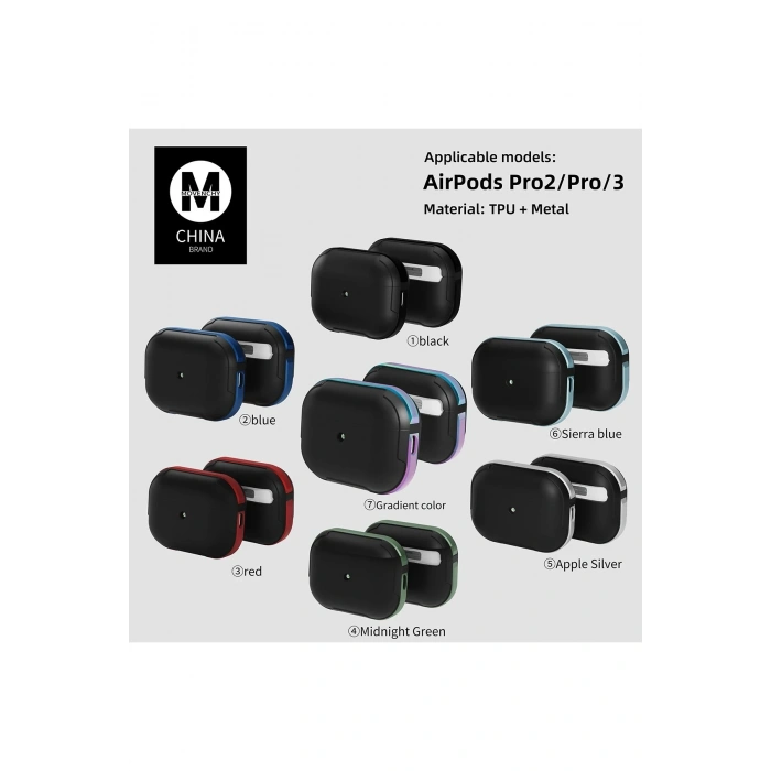 Mey İthalat®   Airpods 3 (3.nesil) MO-A8 Armor Kılıf - Lacivert