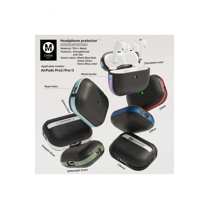 Mey İthalat®   Airpods 3 (3.nesil) MO-A8 Armor Kılıf - Rainbow