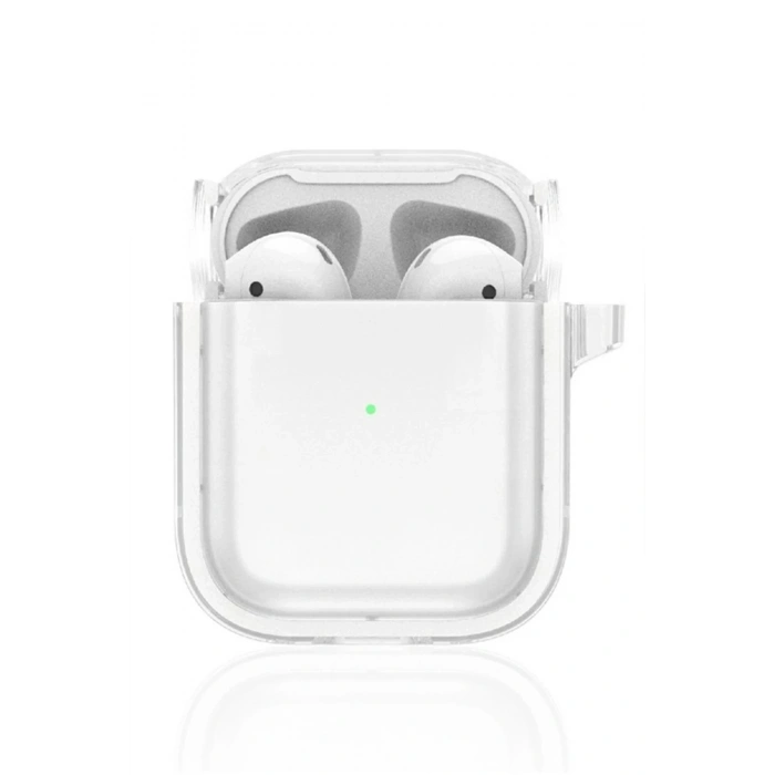 Mey İthalat®   Airpods 4 (4.nesil) Shiny Şeffaf Kılıf - Beyaz
