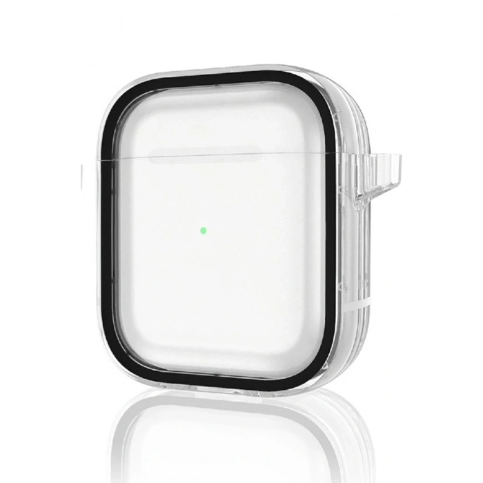 Mey İthalat®   Airpods 4 (4.nesil) Shiny Şeffaf Kılıf - Siyah