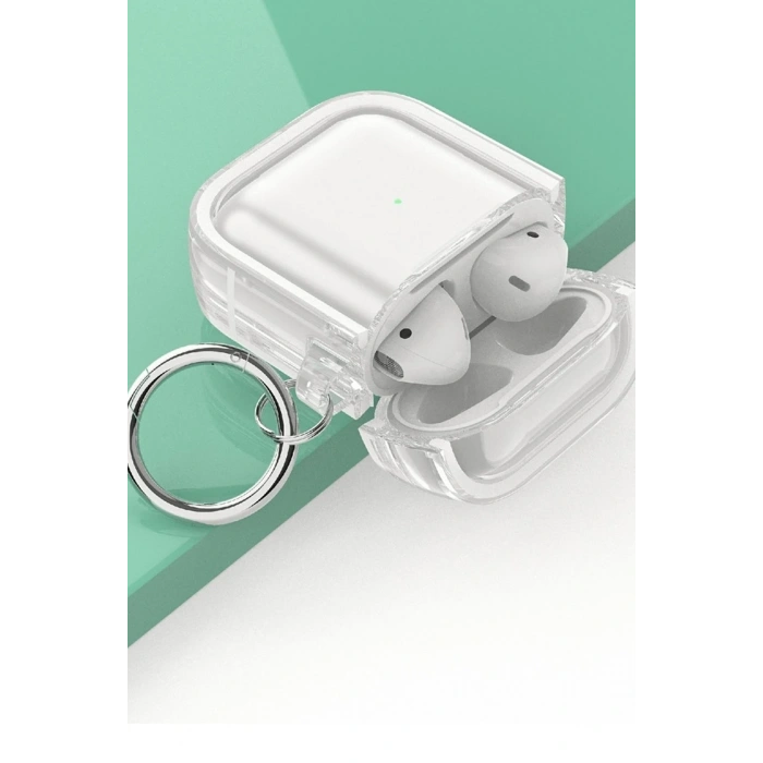 Mey İthalat®   Airpods 4 (4.nesil) Shiny Şeffaf Kılıf - Siyah