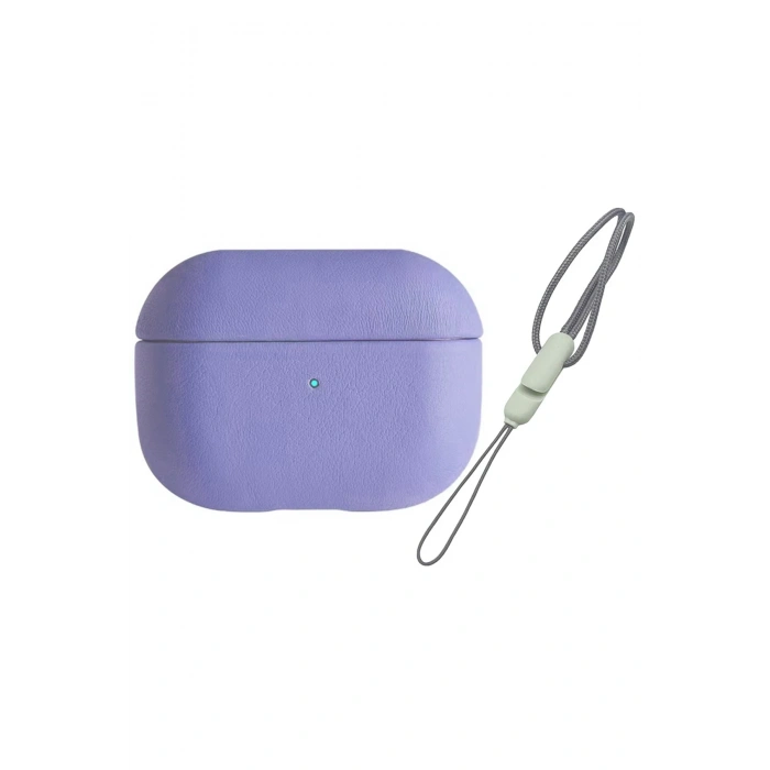 Mey İthalat®   Airpods Pro 2 (2.nesil) 405 Deri Kılıf - Lila