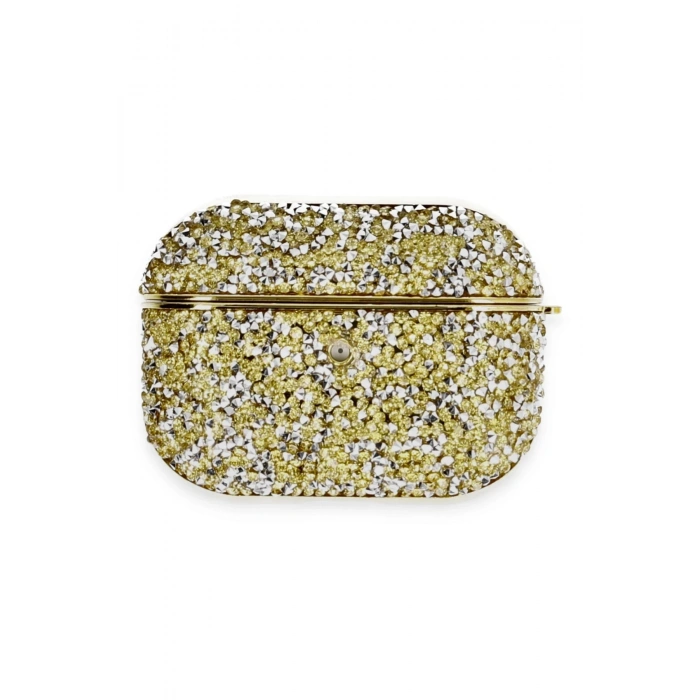 Mey İthalat®   Airpods Pro 2 (2.nesil) Luz Taşlı Kılıf - Gold