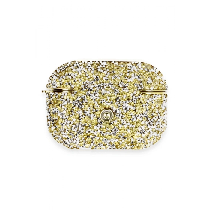 Mey İthalat®   Airpods Pro 2 (2.nesil) Luz Taşlı Kılıf - Gold