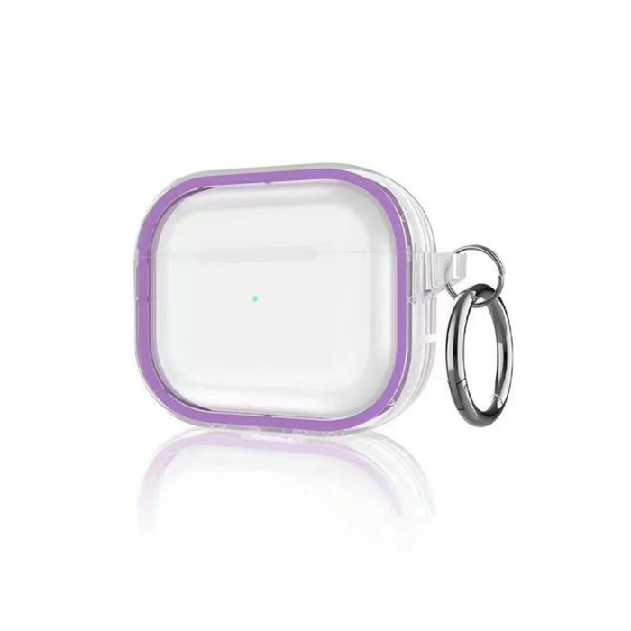 Mey İthalat®   Airpods Pro 2 (2.nesil) Shiny Şeffaf Kılıf - Mor