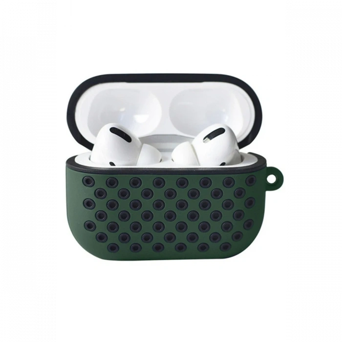 Mey İthalat®   Airpods Pro 2 (2.nesil) Spor Delikli Kılıf - Haki Yeşil-Siyah