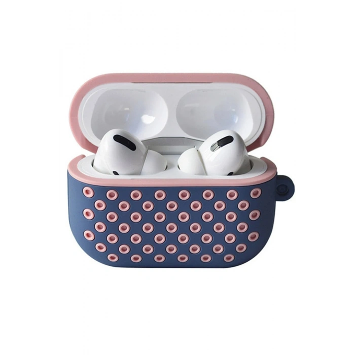 Mey İthalat®   Airpods Pro 2 (2.nesil) Spor Delikli Kılıf - Mavi-Pembe