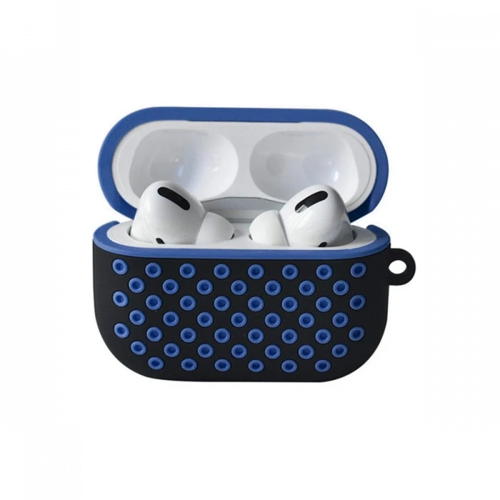 Mey İthalat®   Airpods Pro 2 (2.nesil) Spor Delikli Kılıf - Siyah-Mavi