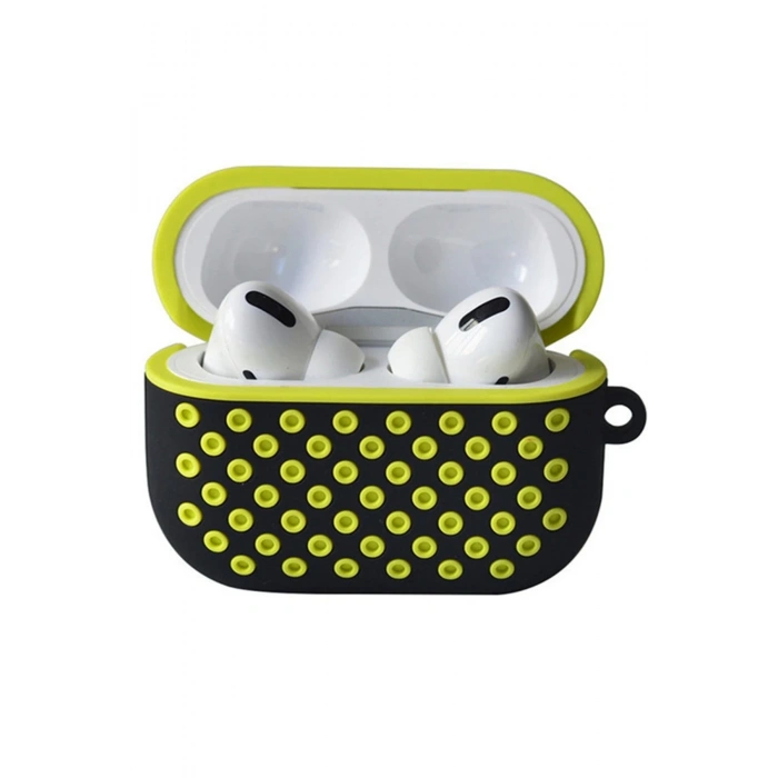 Mey İthalat®   Airpods Pro 2 (2.nesil) Spor Delikli Kılıf - Siyah-Sarı