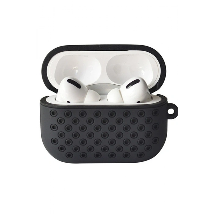 Mey İthalat®   Airpods Pro 2 (2.nesil) Spor Delikli Kılıf - Siyah-Siyah