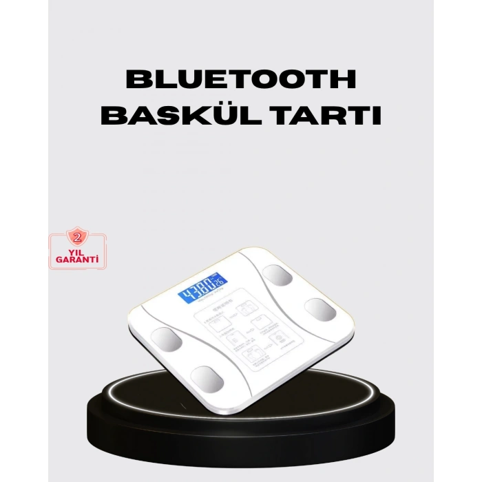Mey İthalat® Akıllı Dijital Baskül – Bluetooth Bağlantılı, 8 Ölçüm Verili, Akıllı Vücut Analiz Tartısı