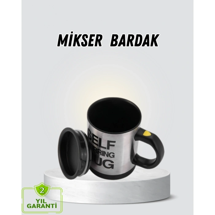 Mey İthalat® Akıllı Kendi Kendini Karıştıran Termal Kupa – Paslanmaz Çelik