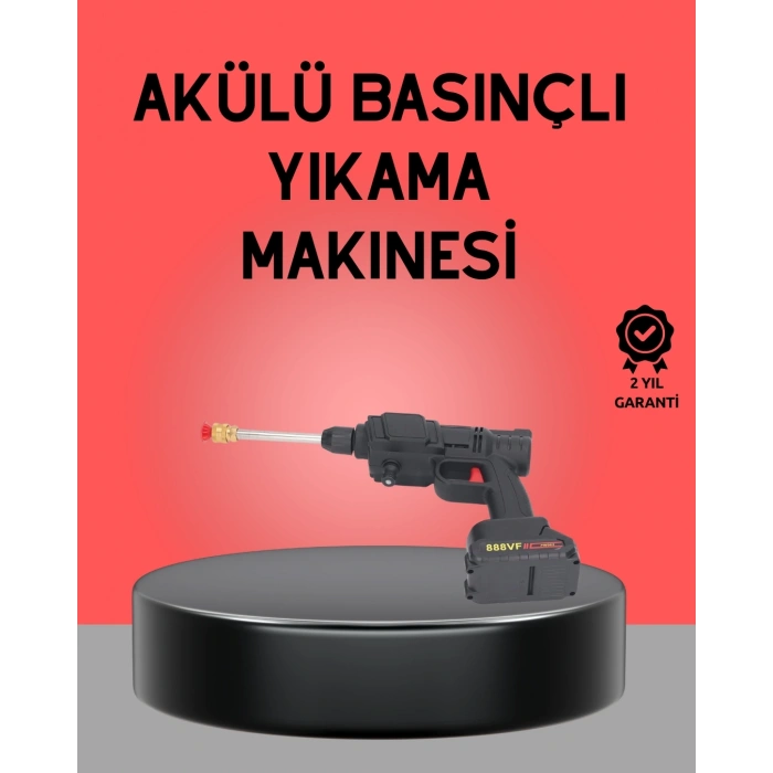 Mey İthalat® Akülü Basınçlı Yıkama Tabancası 450PSI Su Püskürtme Makinesi