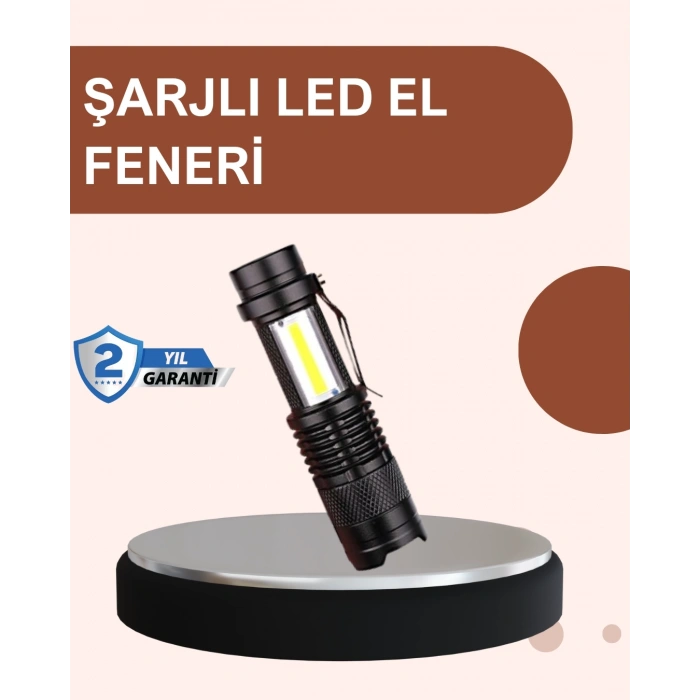 Mey İthalat® Alüminyum Gövdeli 2000 Lümen Güçlü LED El Feneri