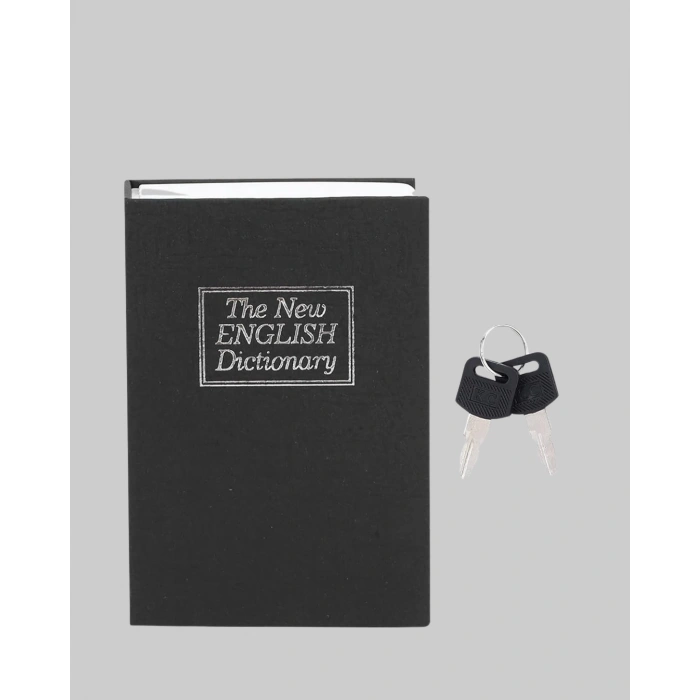 Mey İthalat® Anahtarlı Gizli Kitap Kasa – Metal İç Yapı, Kamuflajlı Sözlük Tasarım