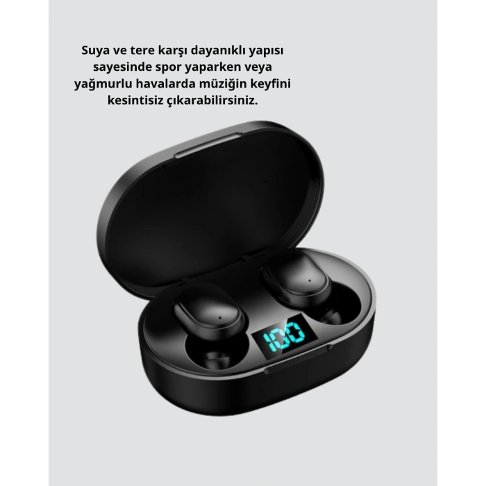 Mey İthalat® ANC Bluetooth Kulaklık – Suya ve Tere Dayanıklı, Uzun Pil Ömürlü, Mikrofonlu Kablosuz Kulaklık