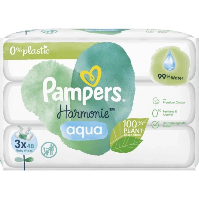 Mey İthalat®   Aqua Pure Islak Havlu Mendil 3Lü 144 Yaprak