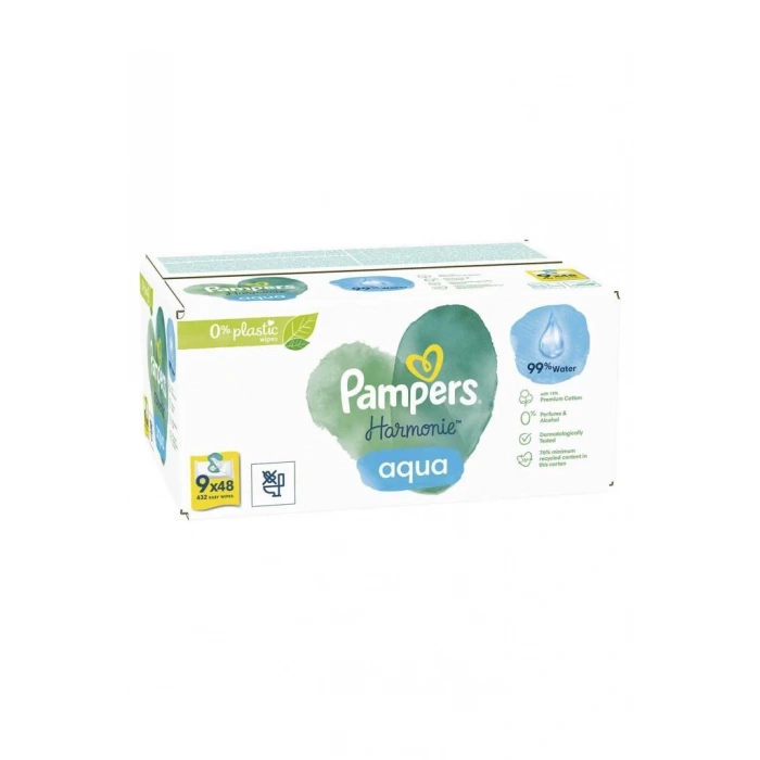 Mey İthalat®   Aqua Pure Islak Havlu Mendil 9Lu 432 Yaprak