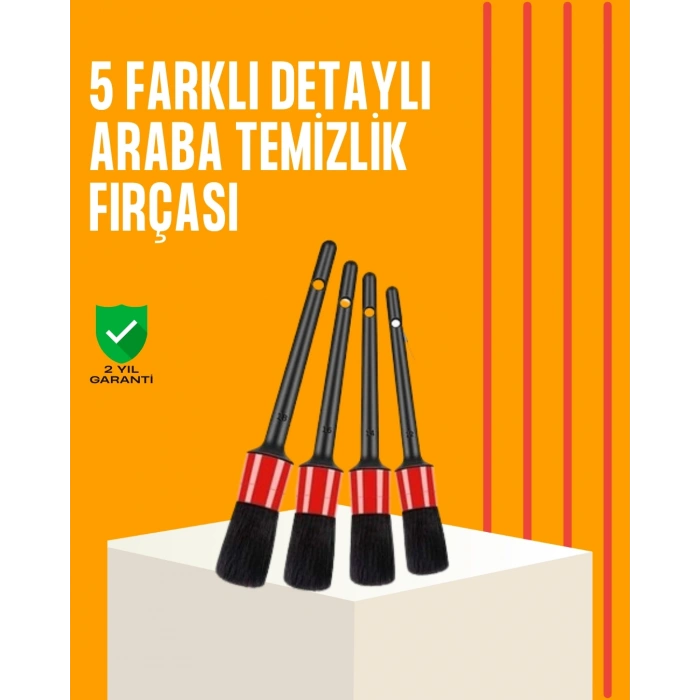 Mey İthalat® Araba Temizliği İçin 5 Parça Fırça Takımı