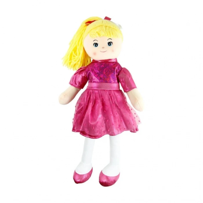 Mey İthalat® AY950C Parlak Elbiseli Bez Bebek 50 cm -Vardem