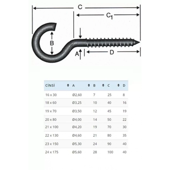 Mey İthalat® BA21100 21X100 Açık Piton 10 Adet
