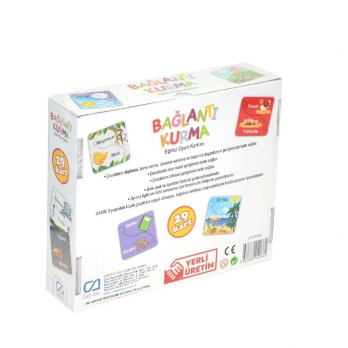 Mey İthalat® Bağlantı Kurma Eğitici Oyun Kartları