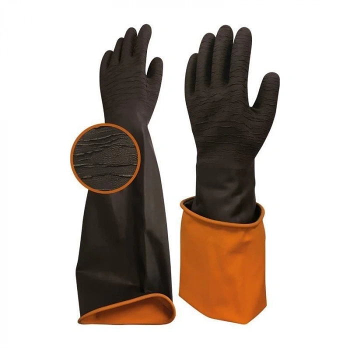 Mey İthalat® Beybi H2 45EXT Korun Tırtıklı Uzun Siyah Eldiven No:11