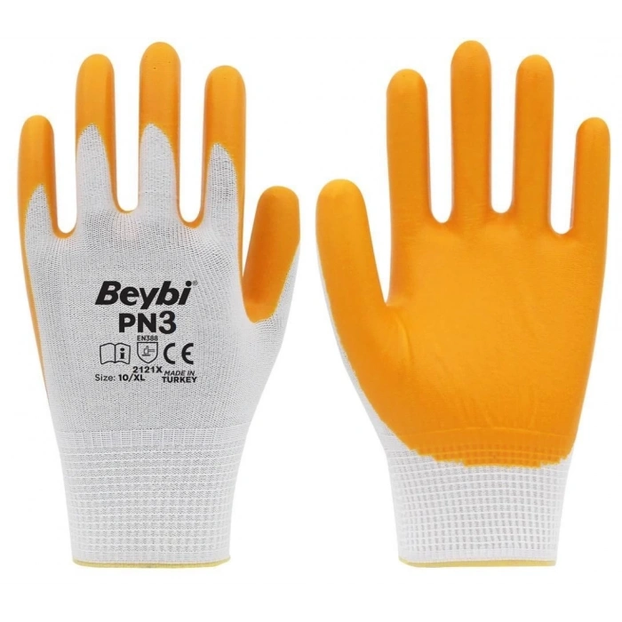 Mey İthalat® Beybi PN3 Nitril Sarı İş Eldiveni No:9 1 Çift