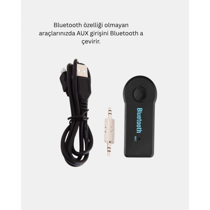 Mey İthalat® Bluetooth Araç Kiti AUX MP3 Çalar Kablosuz Eller Serbest Cihaz