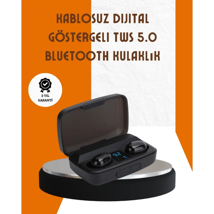 Mey İthalat® Bluetooth V5.0 Parmak Dokunmatik Kontrol Kablosuz Kulaklık Şarj Kutulu Model