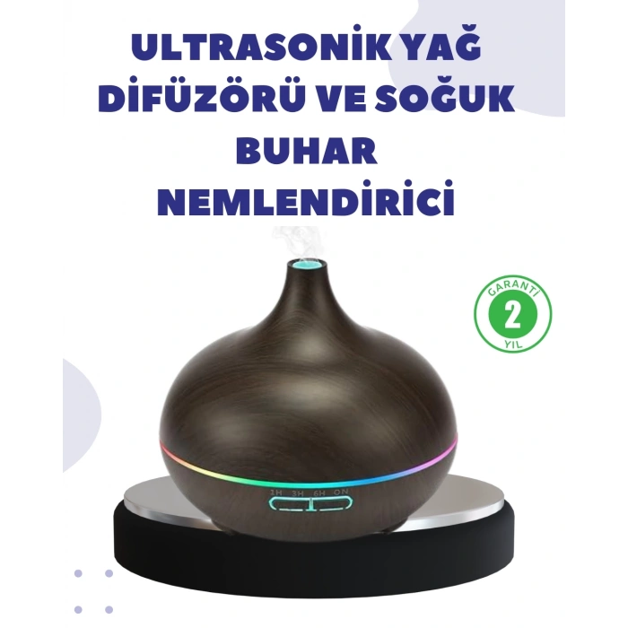 Mey İthalat® BN01 Uçucu Yağ Uyumlu Renkli LED Işıklı Nemlendirici
