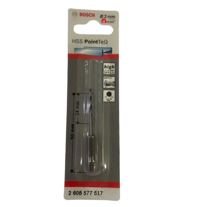 Mey İthalat® Bosch Pointteq Altıgen Şaftlı Hss Matkap Ucu 2 mm