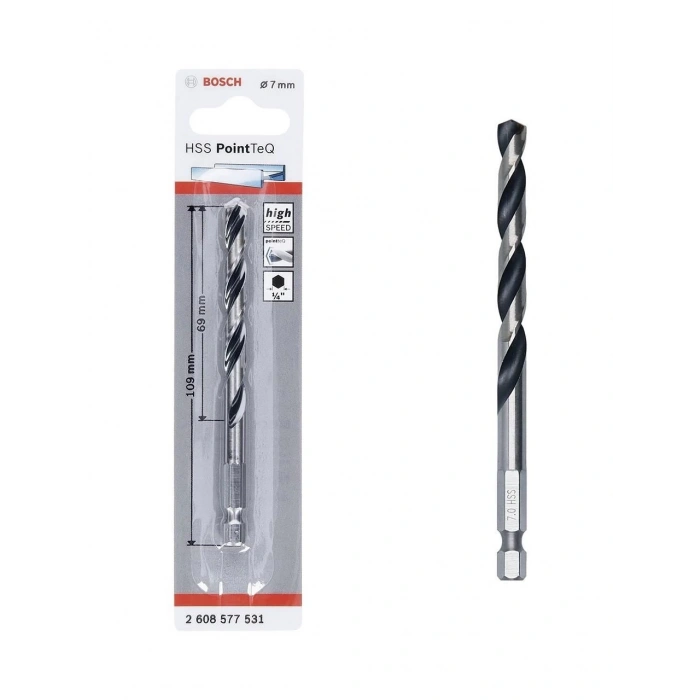 Mey İthalat® Bosch Pointteq Altıgen Şaftlı Hss Matkap Ucu 7 mm